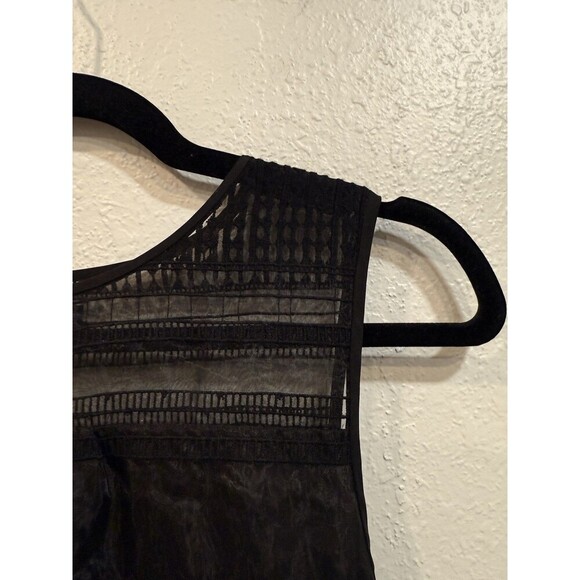 Madewell Size 6 Black Sleeveless Organza Dushkeer Embroidered Sheer Panel Dress - Picture 4 of 7